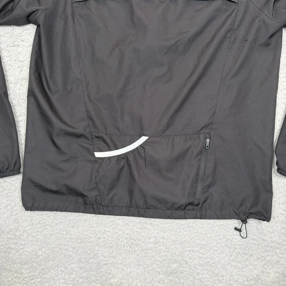 The North Face Mens Black Geometric Pattern Full Zip Windbreaker Jacket Size M